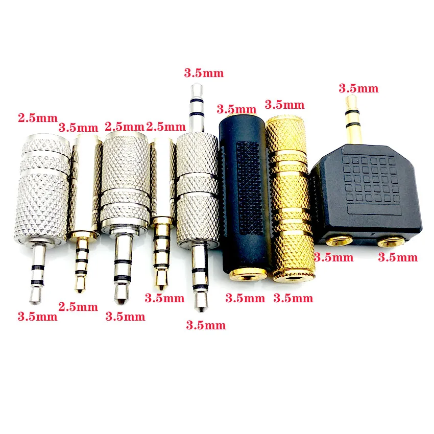 2.5mm/3.5mm Audio Adapter for Headset Earphone 3.5mm Female to Female Jack Stereo Adapter Connector Audio Extension Cable