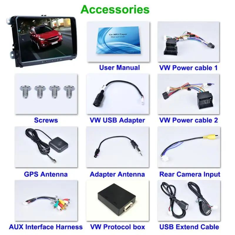 " Android 8,1 стерео MP5 плеер gps навигация Bluetooth WiFi FM радио для VW SEAT Altea ab 05/2004 Толедо ab 12/2004