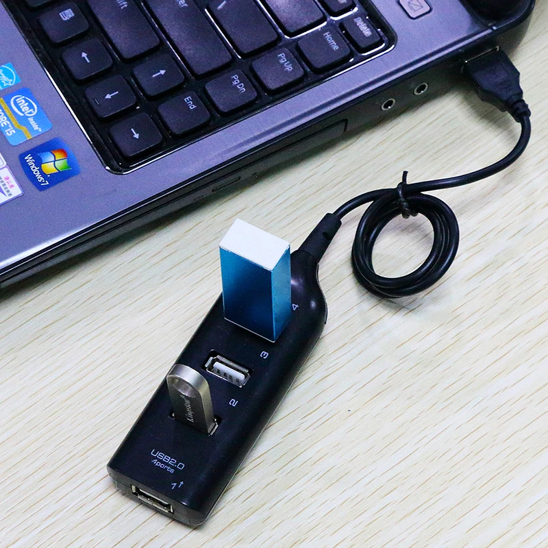 Mini USB Hub 2.0 Multi-USB High Speed Hub Splitter 4-Port USB Hub Adapter for PC Notebook Laptop Receiver Computer Accessories