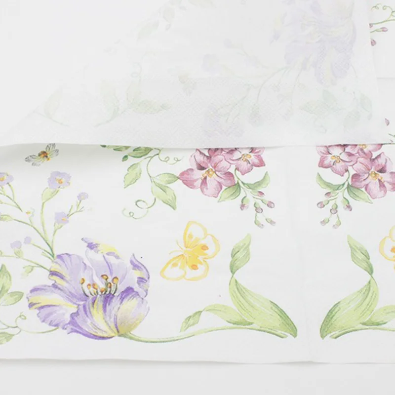 Цветочная серия цветная печать 1 упаковка оригинальное украшение для салфеток из