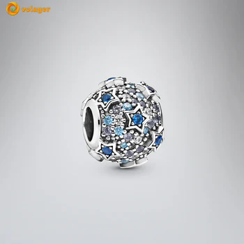 

Volayer 925 Sterling Silver Beads Elevated Stars Pave Charms fit Original Pandora Bracelets for Women Jewelry Making Gift