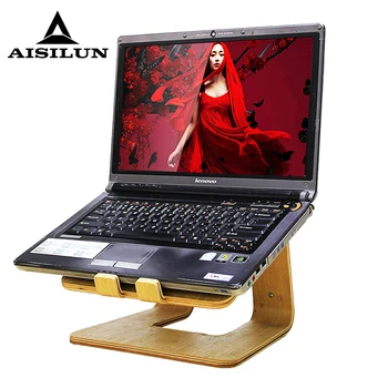 

ergonomic support ordinateur portable laptop stand Wood Space-Saving Increased Height Anti Slip Mobile accesorios para laptop