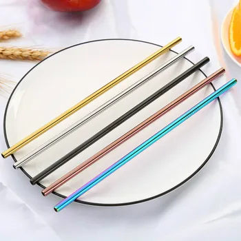 

Colorful 304 Stainless Steel Straws Reusable Straight Bent Metal Drinking Straw With Cleaner Brush Set Party Bar Accessory Kawai