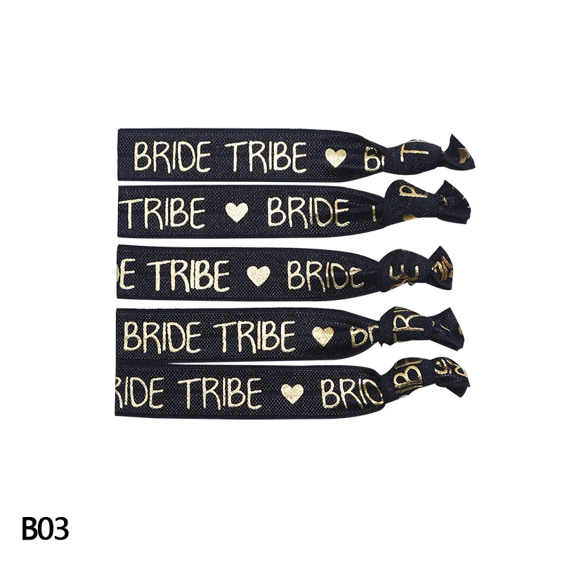 10 шт. надпись «Bride Tribe» девичник волос Веревка девичник браслет с надписью "Bride To Be" племени повязка на руку для волос аксессуары для свадебного декора - Цвет: B03 bride tribe