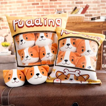 

4/8Pcs A Bag of Mini Dog Animals Cute Shiba Inu Soft Girl Plush Pillow Plushie Bag Pudding Kids Toys Children Christmas Gift