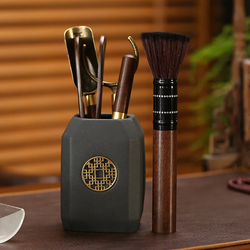 Tea Ceremony Six Gentlemen Set Kung Fu Ceramic Tea Set Accessories Bamboo Holder Craft Making Tools Daquan