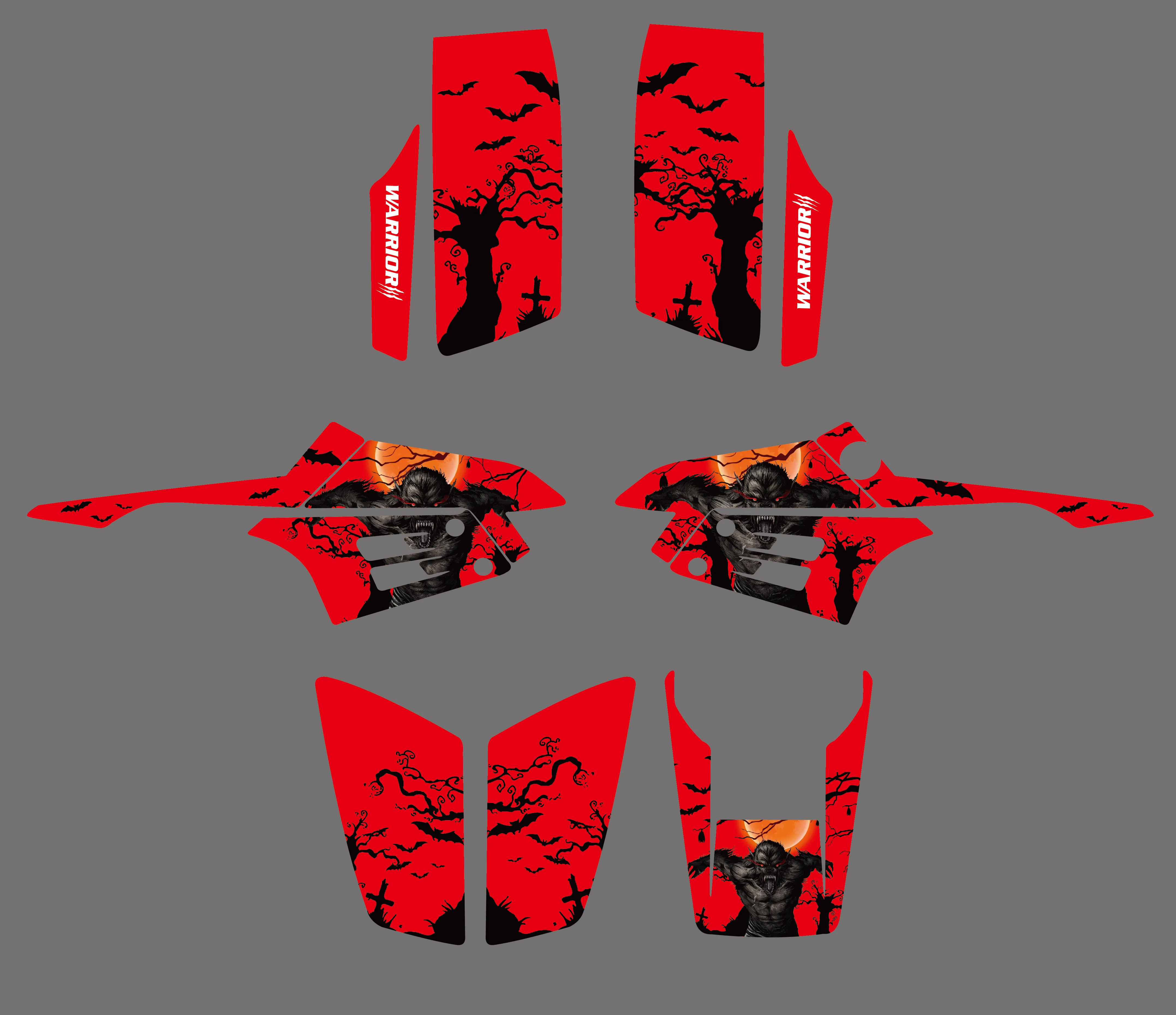 Kit Grafici Adesivi Neri Di Nuovo Stile Per Yamaha Warrior 350 Atv Tutti Gli Anni Autocollant Pegatina Personalità Decorazione