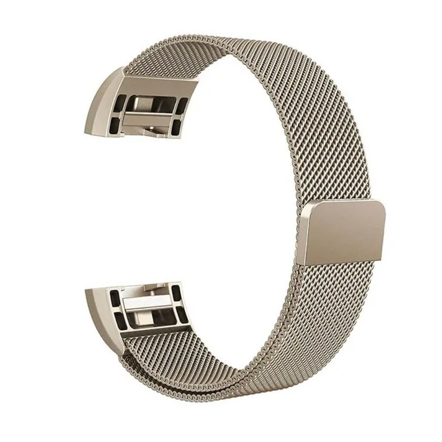 Металлический браслет из нержавеющей стали, ремешок для браслета FitBit Charge 2, Миланская петля, магнитный сменный Браслет charge2, умный Браслет - Цвет: Vintage gold