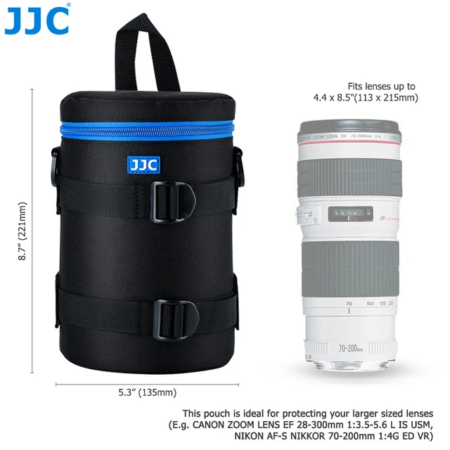 JJC Luxury Camera Lens Bag Pouch Case for Canon Lens Nikon Sony Olympus Fuji DSLR Photography Accessories Shoulder Bag Backpack DLP5II