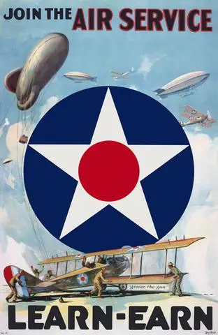 Join the Air Service History WWI WW1 Propaganda Poster Vintage Retro Canvas DIY Wall Stickers Home Posters Art Bar Decor | Дом и сад