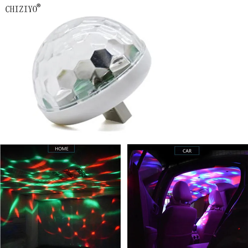 1X Mini USB Colorful LED Night Light Super Bright Car Interior Atmosphere Lamp