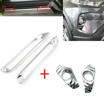 

Decor Fog Light Cover Frame For Toyota RAV4 2019 2020 ABS Front+Rear Trim