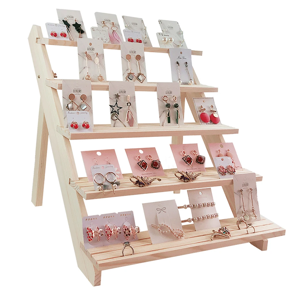 Wooden Ear Stud Holder Earring Stand Display Rack Luxury Jewelry Stand Display Holder Rack Tower
