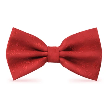 

2019 New Fashion Men's Bow Ties for Wedding Double Fabric Red Flower Pattern Bowtie Banquet Party Butterfly Tie with Gift Box