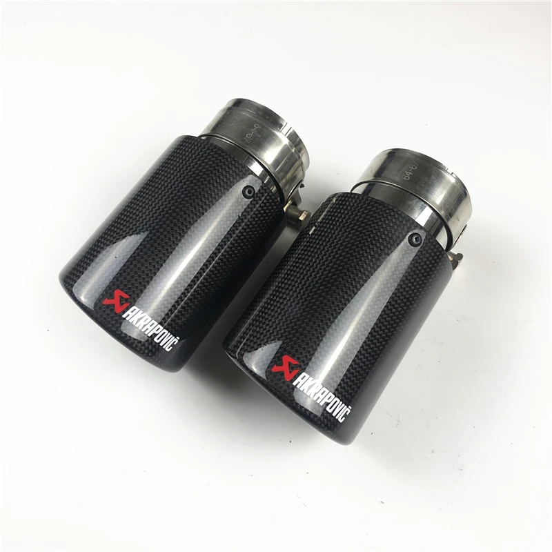 2 шт. Akrapovic выхлопные наконечники из углеродного волокна для автомобиля, карбоновый глушитель, выхлопная труба для универсальной выхлопной системы, автомобильные аксессуары