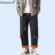 Мужские повседневные брюки, весенние контрастные цвета, высокое качество, мужские хлопковые брюки с большими карманами, модные удобные брюки карго для мужчин A980