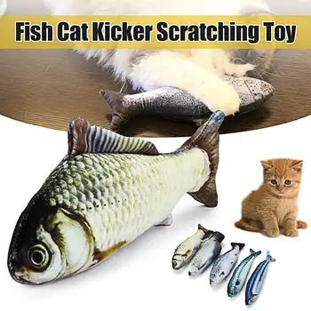 

Realistic Fish Cat Kicker Cotton Catnip Scratching Chewing Playing Decorations non-toxic safe to use gift