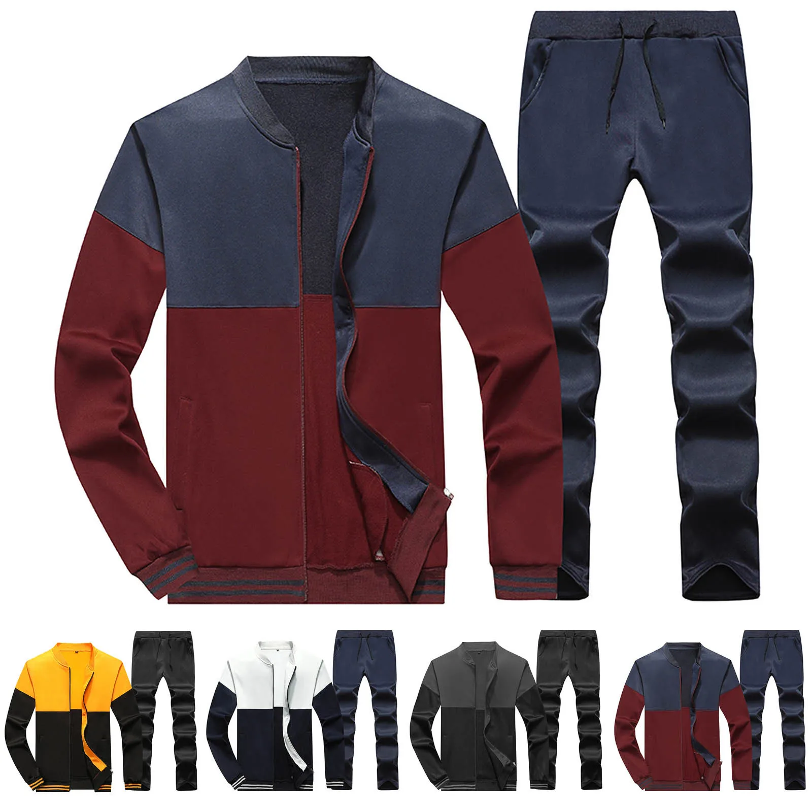 

Модель 2021 года, европейский стиль, мужские спортивные костюмы, осенне-зимний Карманный спортивный топ и брюки, наборы для фитнеса, костюм для фитнеса