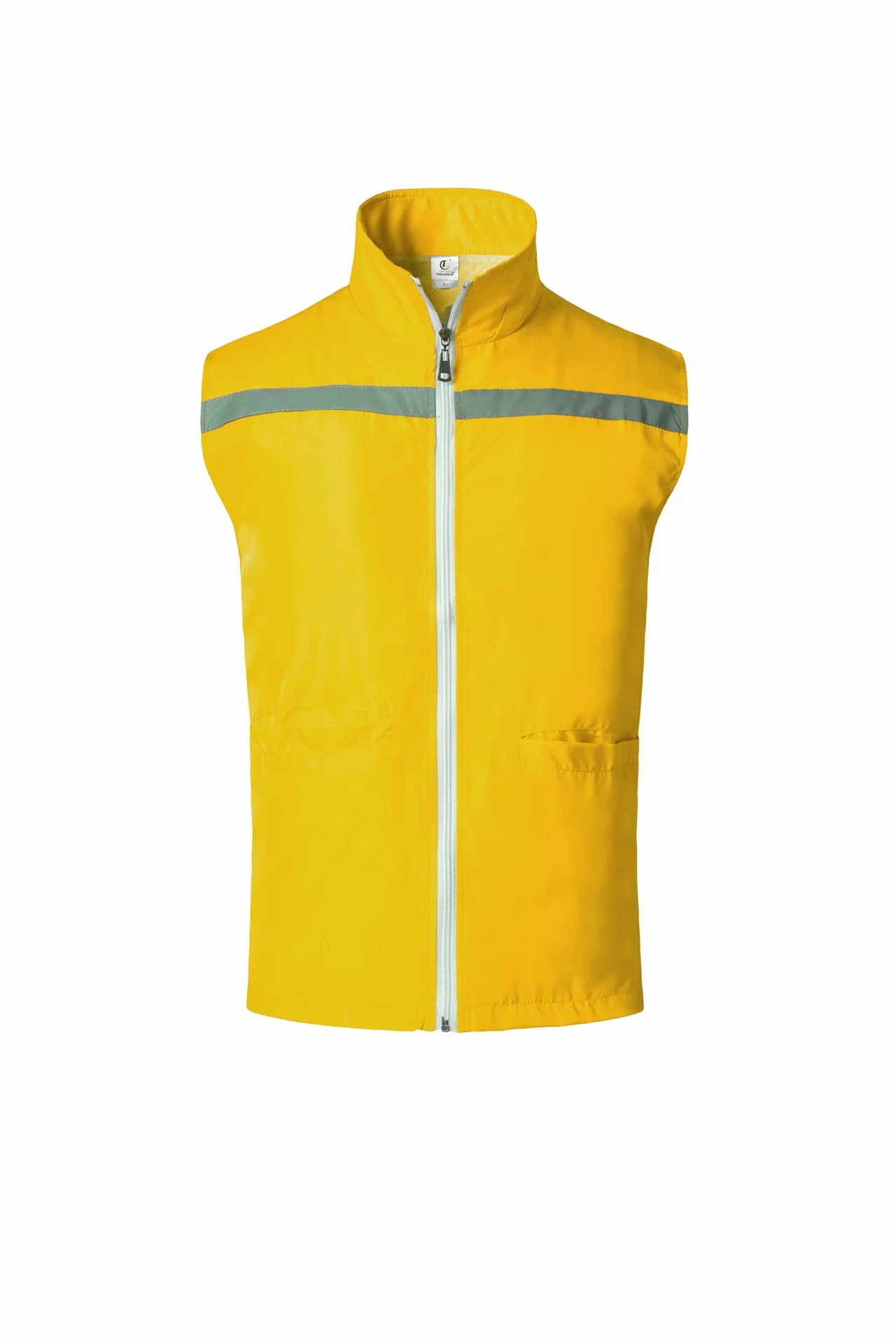 Осень, стиль, высокое качество, светоотражающие полосы персикового цвета, композитные материалы, двухслойный жилет, волонтерская спортивная одежда