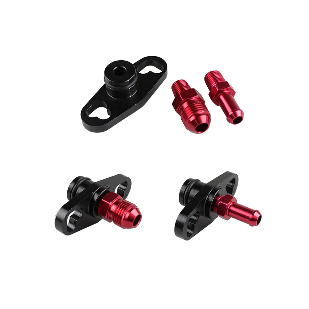 Car Aluminum Alloy Turbo Fuel Rail Delivery Regulator Adapter with Fittings 1Pcs for Honda Mitsubishi Toyota RS-FRG012