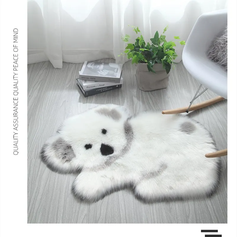 

Artificial wool panda Koala Animal Shape Rug Mat Mattress carpet Living Room Bedroom Sofa Cushion Artificial Fluffy Mats 60x90CM