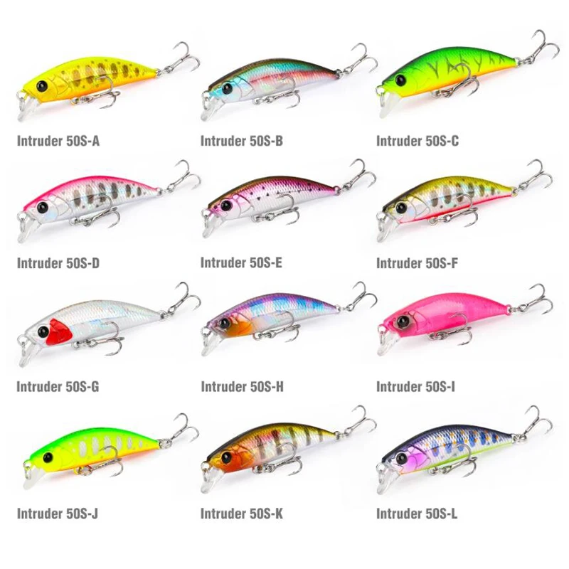 50S Sinking Minnow Fishing Lure 5cm 5g INTRUDER TROUT Artificial