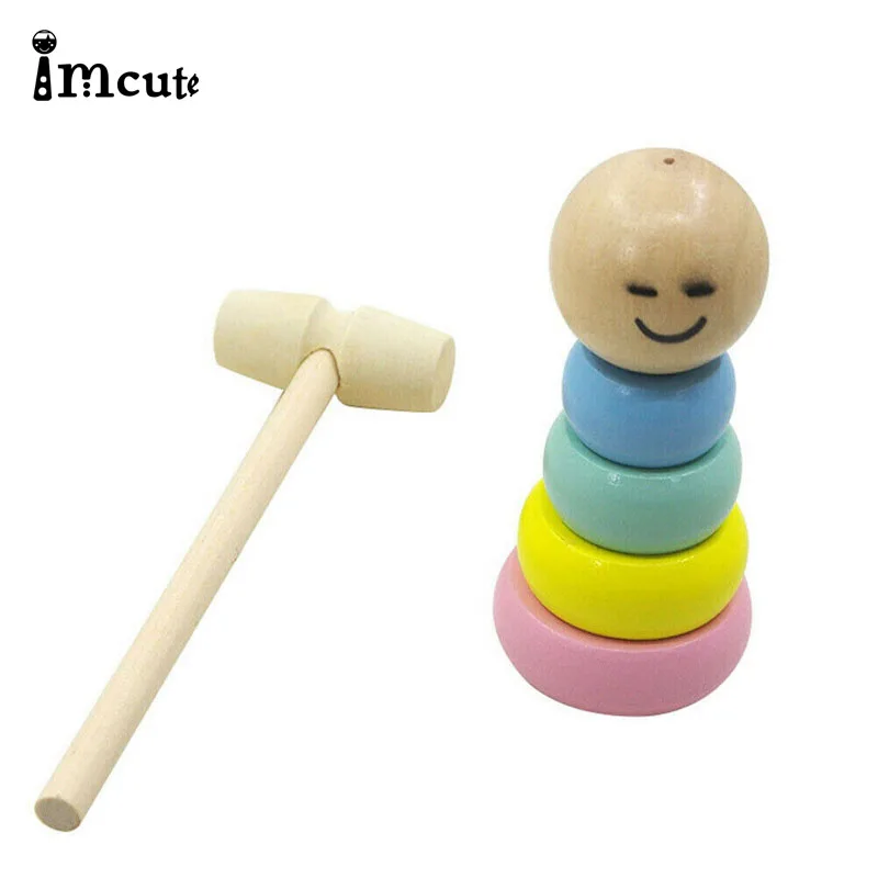 

2020 Creative Immovable Tumbler Magic Stubborn Wood Man Toy Funny Unbreakable Toy Magic Tricks Close-up Stage Magic Toys