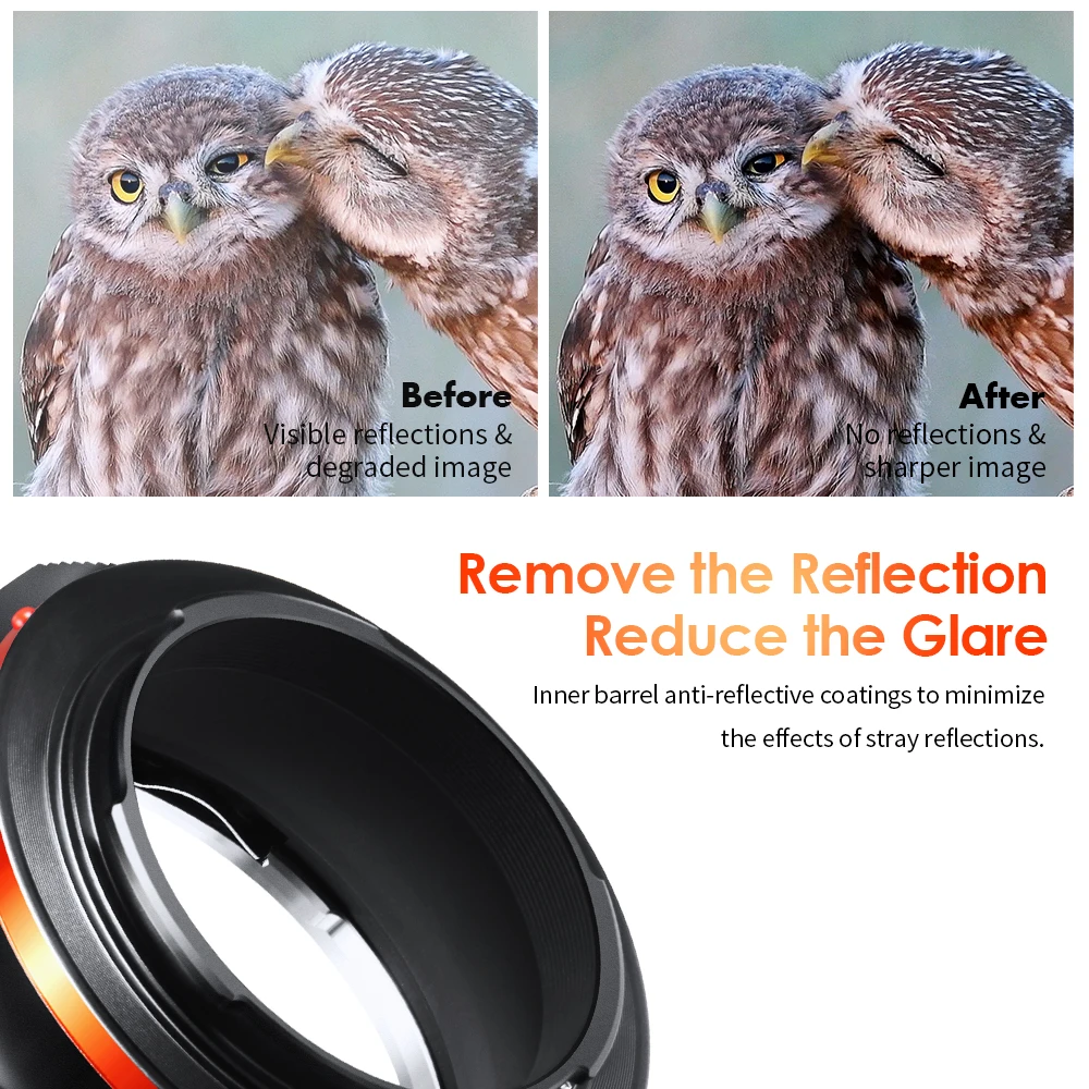 Lens Adapter K&F Concept EOS to E Mount Adapter Compatible for Canon EF EF-S Mount Lens to E NEX Mirrorless Cameras Sony A6000 A6400 A7