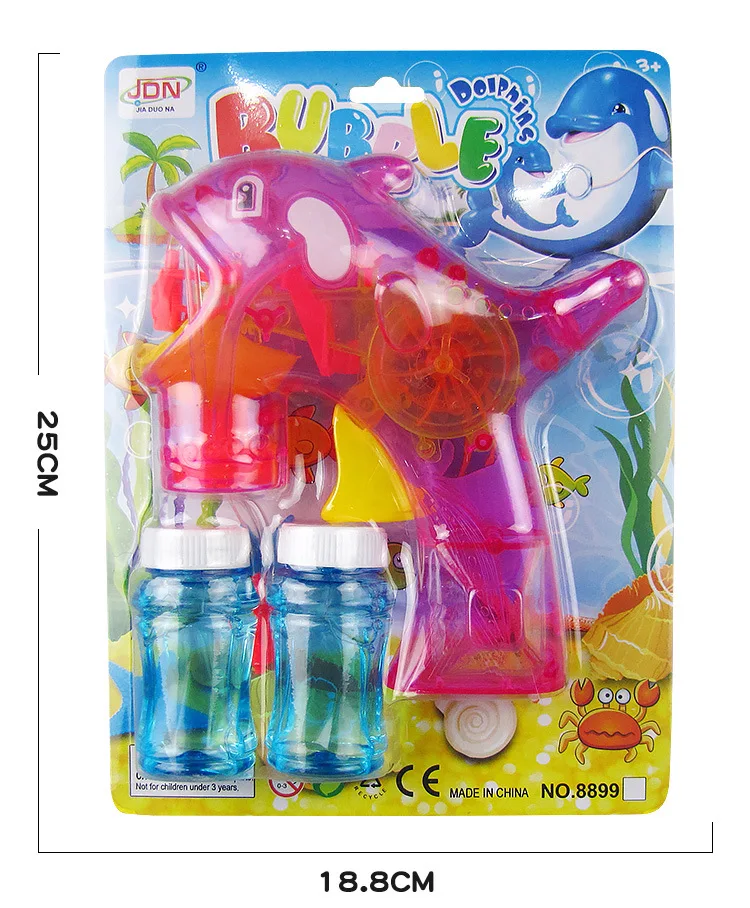 Children Fully Automatic Inertia Light And Sound Dolphin Small Adorable Duck Bubble Gun Two Bottles of Water Stall Hot Selling T