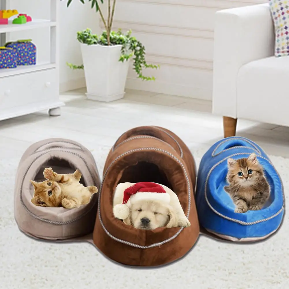 

Pet Bed Warm Soft Cat Cuddling Bed Foldable Comfy Pet Tent House 2020 New