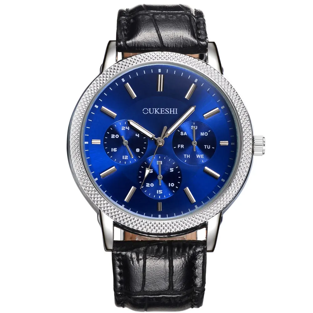 

Hot Selling Japan Movement Quartz Watch Men Business Watch Casual 3 Eyes 6-Pin Scratch-Resistant Glass Watch Men's