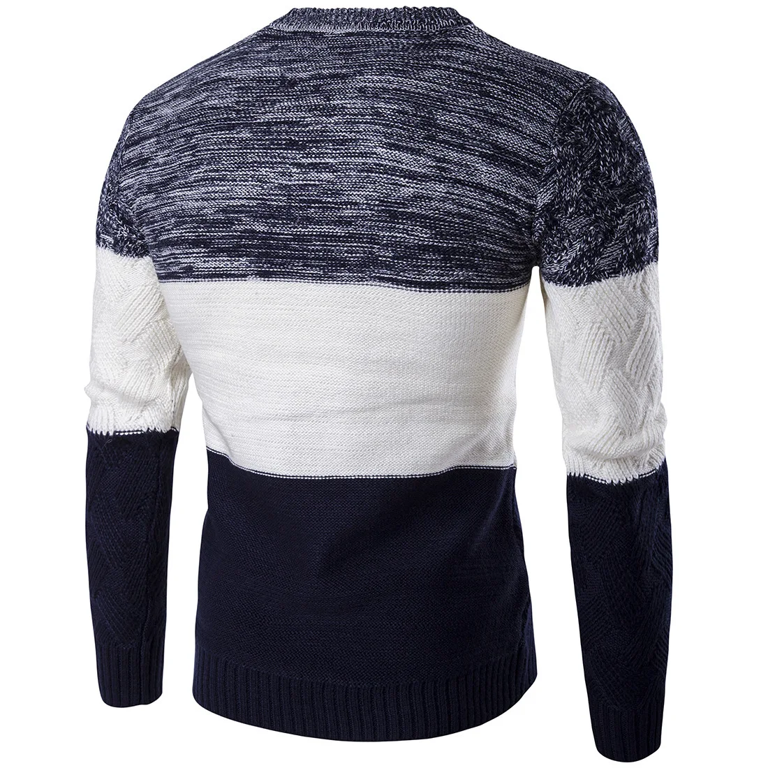 

Spring And Autumn Europe And America MEN'S Sweater Mixed Colors Thick Warm Sweater Spring And Autumn Cotton Knitwear Sweate