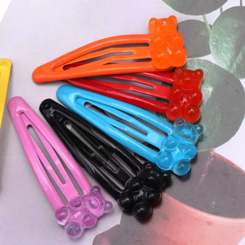 50 шт. смешанные макароны Gummy Bear Bobby Pin дети мультфильм медведь мягкие красивые заколки 95AB