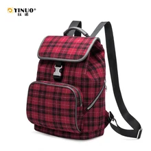 YINUO 13," 14" женский рюкзак для ноутбука, Классический Клетчатый дизайн+ Высококачественная хлопковая ткань+ Универсальные карманы для ноутбука/книги/планшета