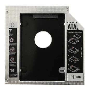 

Hot Sale Universal Aluminum 12.7mm SATA 2.0 2nd HDD Caddy 2.5" HDD Case SSD Enclosure for Notebook 12.7mm ODD DVD-ROM Optibay