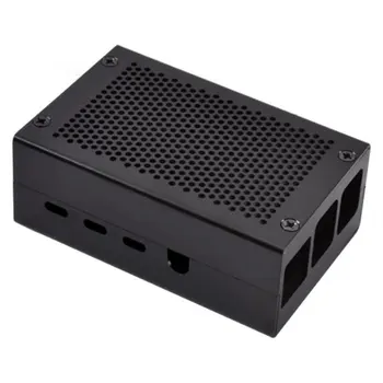 

For Raspberry Pi 4 Aluminum Case Black Shell Silver Box Metal Enclosure for RPI 4 Model B Replacement Box
