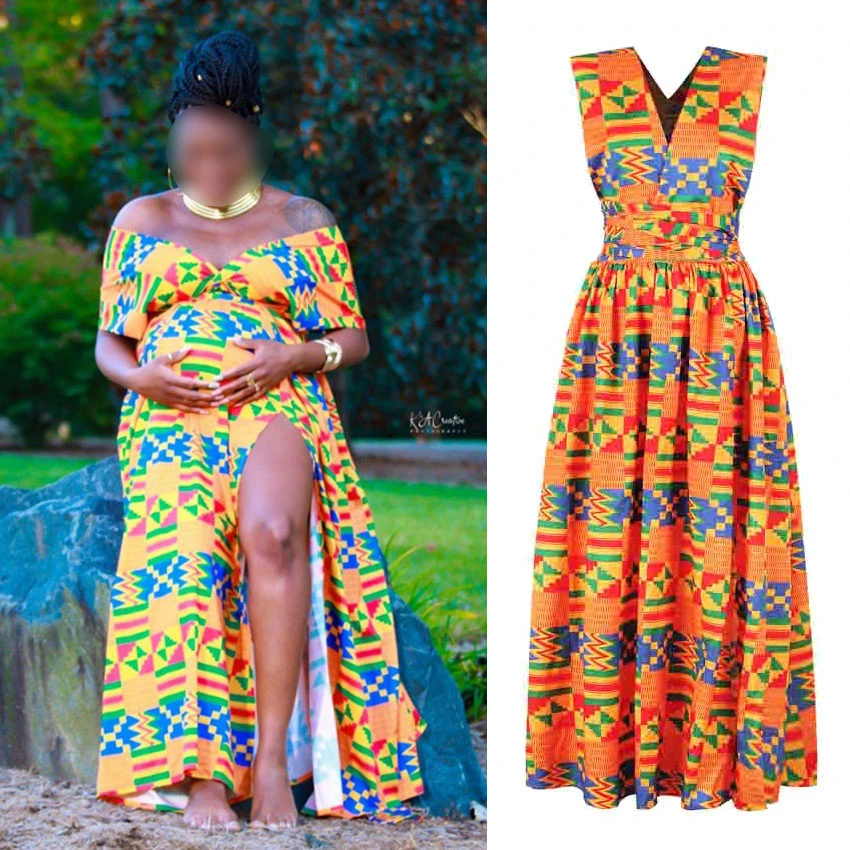 dashiki maternity dress