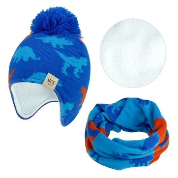 

Children Hat Fleece Baby Boys Girls Winter Ear Protection Warm Hat Scarf Set H55B