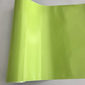 

Premium Glossy Fluorescent Green Vinyl Sticker With Air Free Bubble Gloss Car Wrap Decal For Car Body Decoration