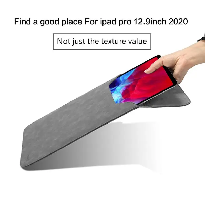 

For Apple iPad Pro 12.9 2020 Sleeve Cover Pouch Slim Soft PU Leather Tablet Laptop Protective Case Waterproof Liner Bag For iPad