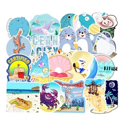 Autocollants imperméables, dessin animé, vie Marine, Graffiti créatif, pour Scooter, ordinateur portable, bagages, cadeau, vente en gros, 10/30/50 pièces 