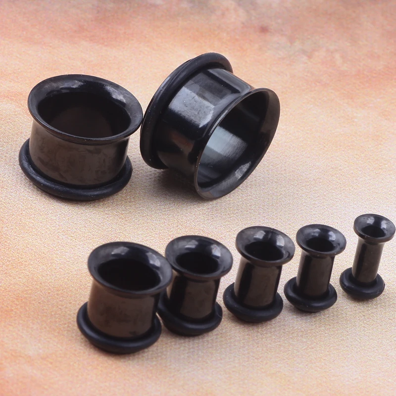 112pcs mix 3 color Single Flared Stainless Steel Body Jewelry Ear Plug Expander Hollow Piercing Earring Lobe Stretcher Gauge