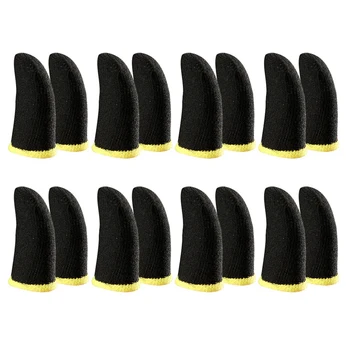 

18-Pin Carbon Fiber Finger Sleeves For PUBG Mobile Games Press Sn Finger Sleeves Black & Yellow(16 Pcs)