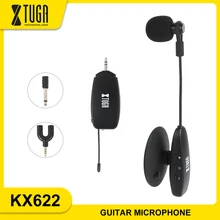 XTUGA KX622 UHF strumento Wireless microfono a condensatore microfono Clip Mic collo di cigno per strumento a corda, per chitarra