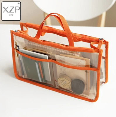 XZP ПВХ прозрачный косметический пакет женщин дорожный кейс для косметики водонепроницаемые туалетные принадлежности, мытье мешок прозрачный необходимый Органайзер коробка для хранения - Цвет: Оранжевый