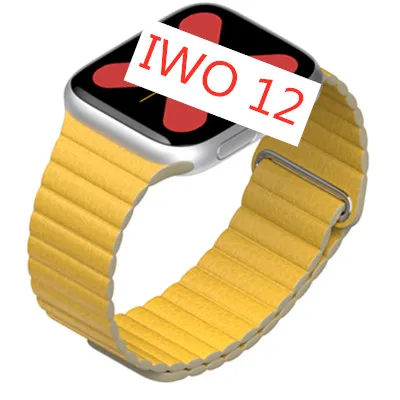 IWO 12 Bluetooth Смарт-часы Full Touch Спортивные Смарт-часы для Apple iOS Android сердечного ритма ЭКГ IP68 Водонепроницаемый IWO11 IWO10 IWO9 - Цвет: Silver yellow
