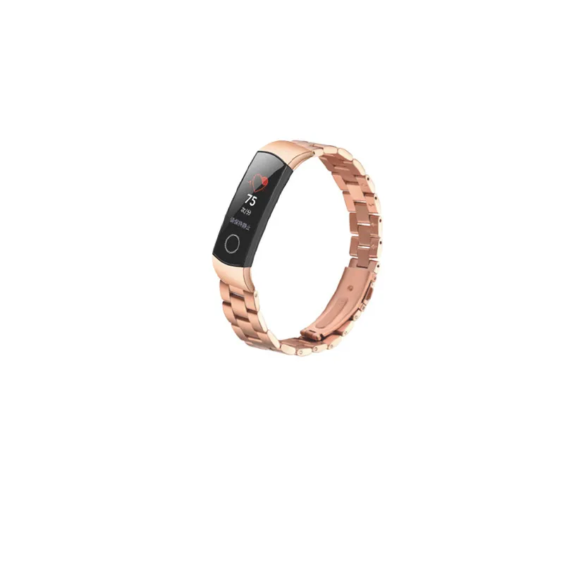 Металлический ремешок для часов для huawei Honor Band 4 ремешок Металлический Стальной браслет huawei ремешок Ремешок Браслет из нержавеющей стали замена D8 - Цвет: Розовое золото