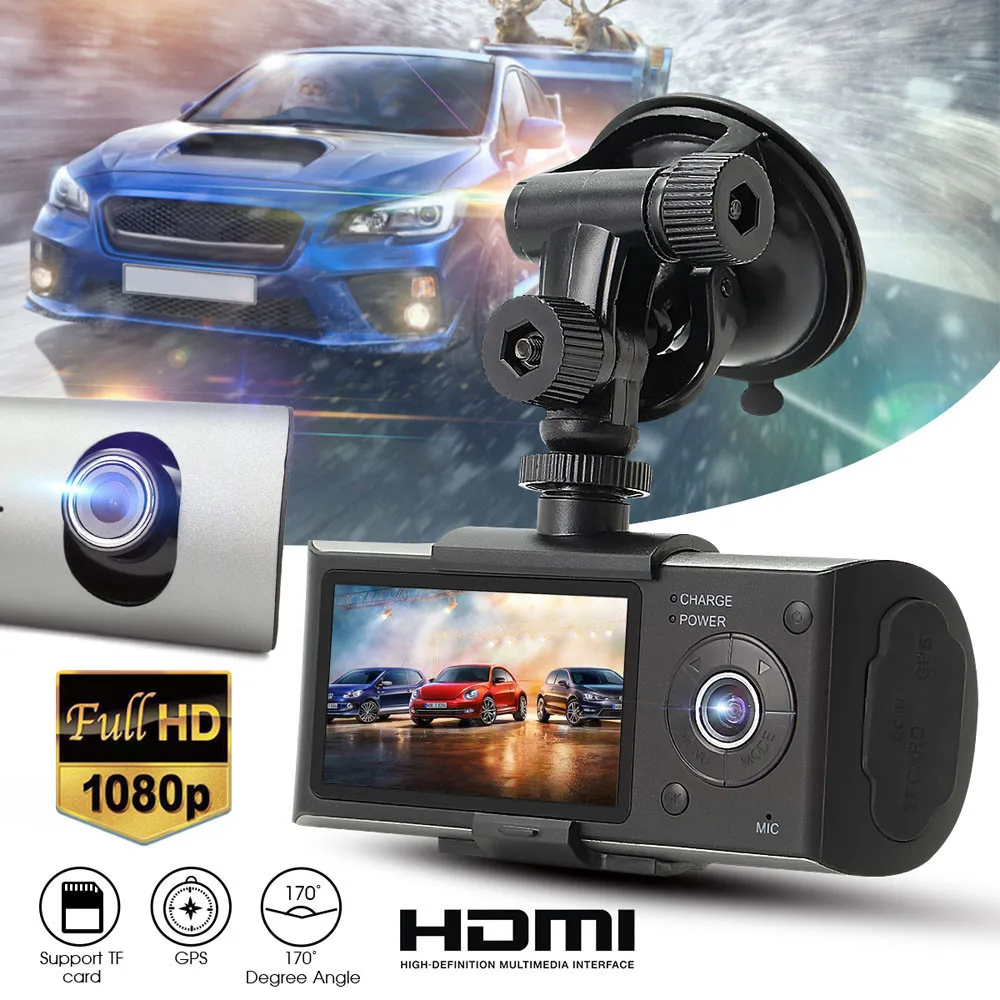 

2.7 Inch Vehicle Car DVR Camera Video Recorder Dash Cam G-Sensor GPS Dual Len Camera