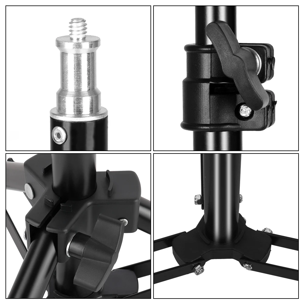  37cm/14.5inch Photography Mini Table 1/4 Screw Head Light Stand For Photo Studio Ring Light LED Lam