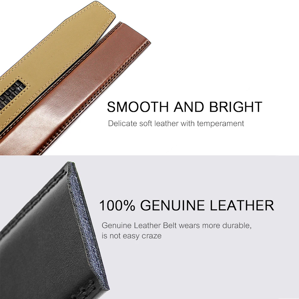 JACNAIP Ratchet Leather Mens belt Cowhide Jeans Multicolor Automatic adjustable Belts Metal Buckle Belts for Men ремень мужской leather belts pu leather belts